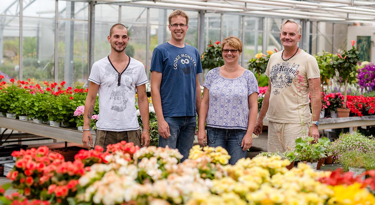 Team der Gärtnerei in Unteregg mit Jürgen und Melanie Specht